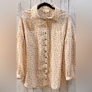Listicle Cream Floral Button-Down Shirt